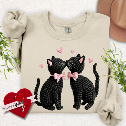 Faux Yarn Kitty Love Sweatshirt