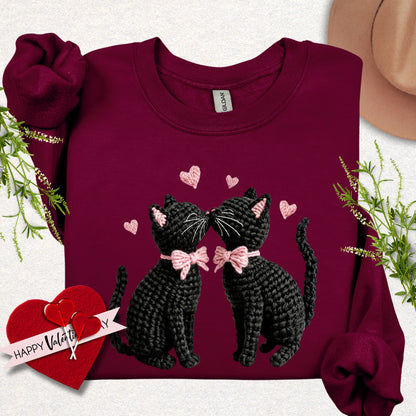 Faux Yarn Kitty Love Sweatshirt
