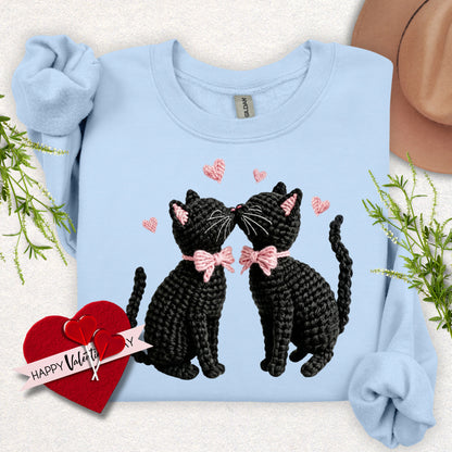 Faux Yarn Kitty Love Sweatshirt