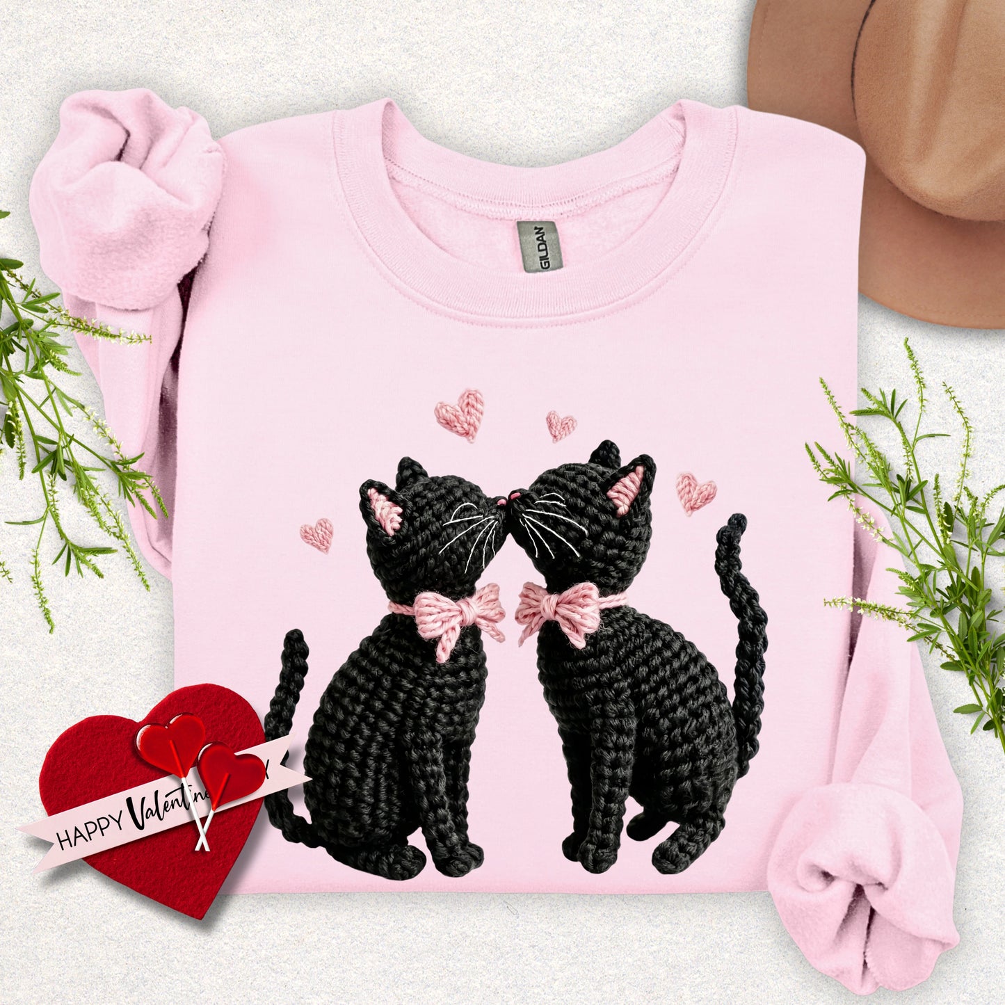 Faux Yarn Kitty Love Sweatshirt