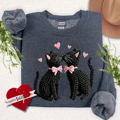Faux Yarn Kitty Love Sweatshirt