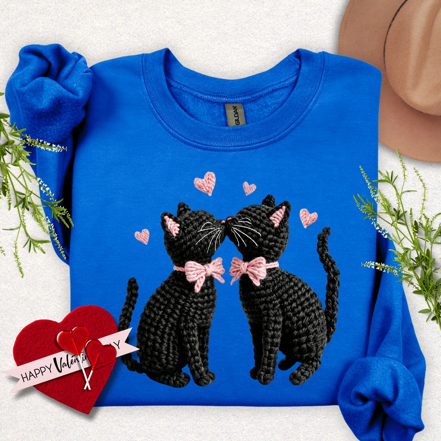 Faux Yarn Kitty Love Sweatshirt