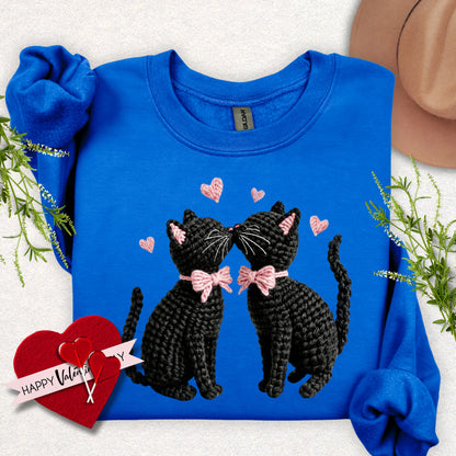 Faux Yarn Kitty Love Sweatshirt