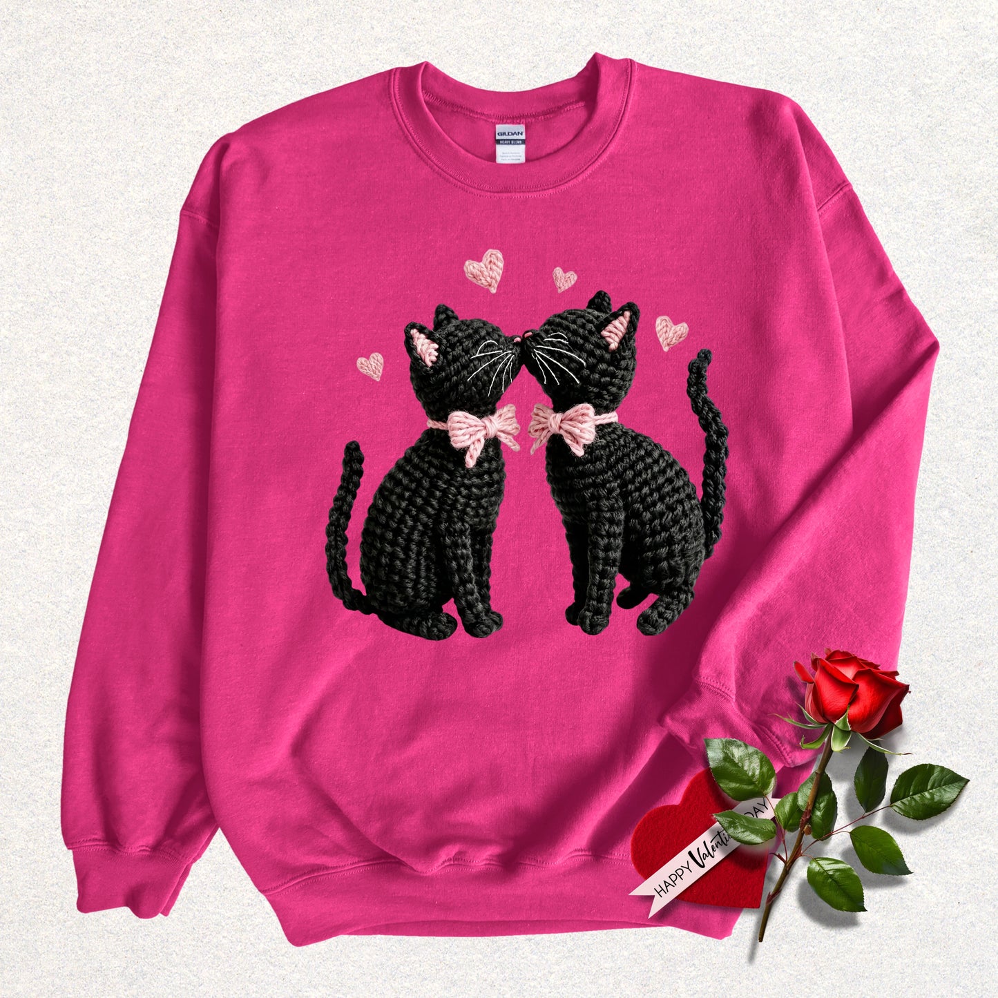 Faux Yarn Kitty Love Sweatshirt