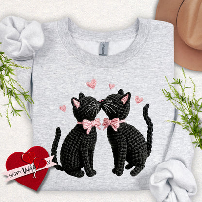 Faux Yarn Kitty Love Sweatshirt