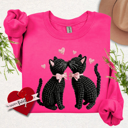 Faux Yarn Kitty Love Sweatshirt