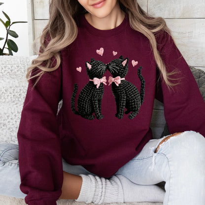 Faux Yarn Kitty Love Sweatshirt