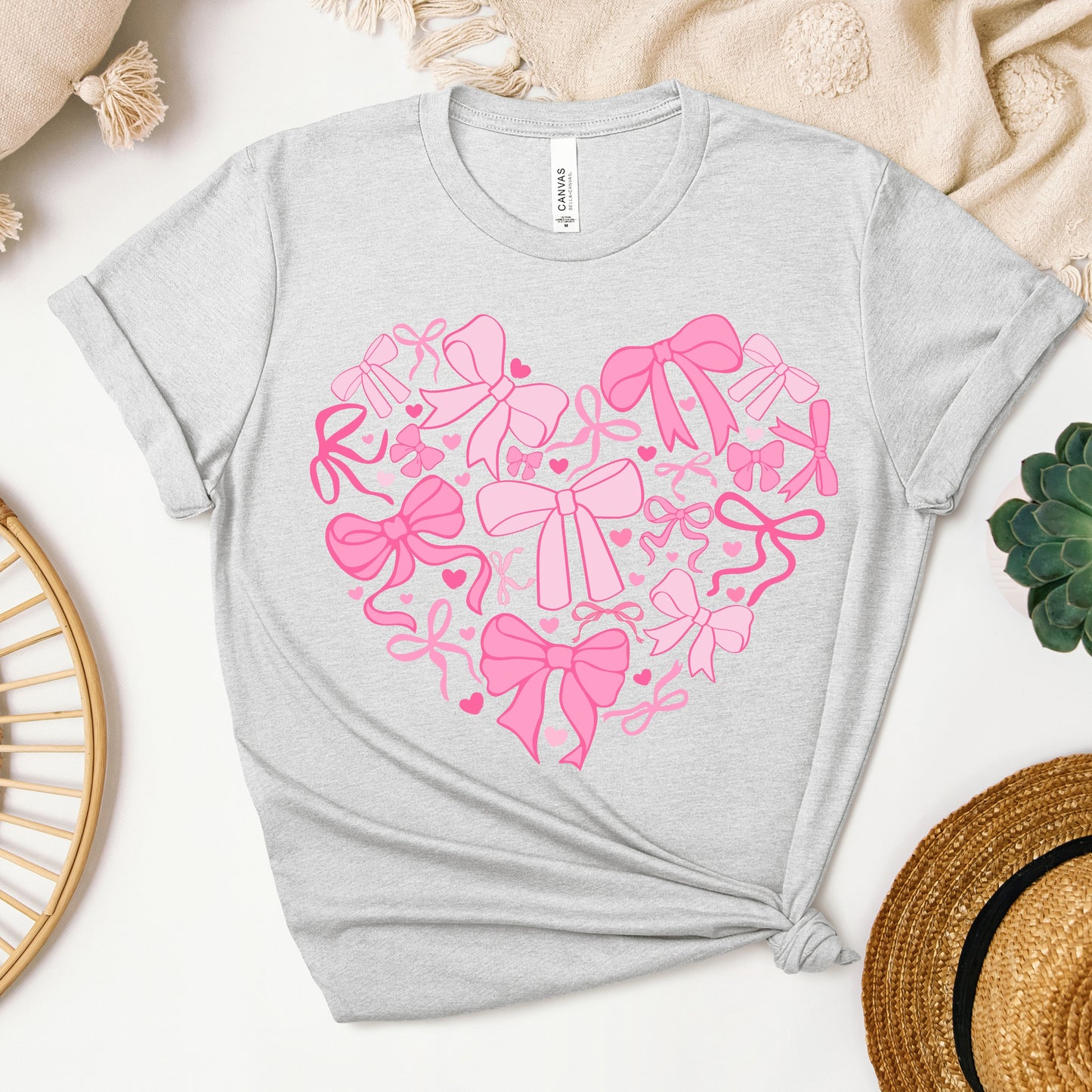 Pink Bows Heart Tee