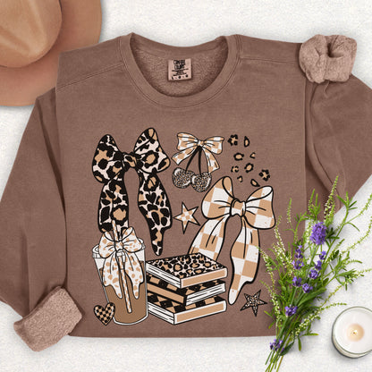 Books Coffee & Bows Lightweight Sweatshirt
