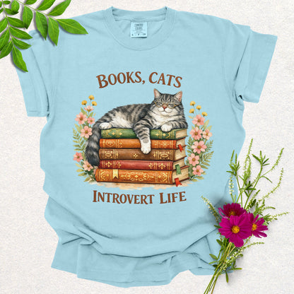 Books, Cats & Introvert Life Tee