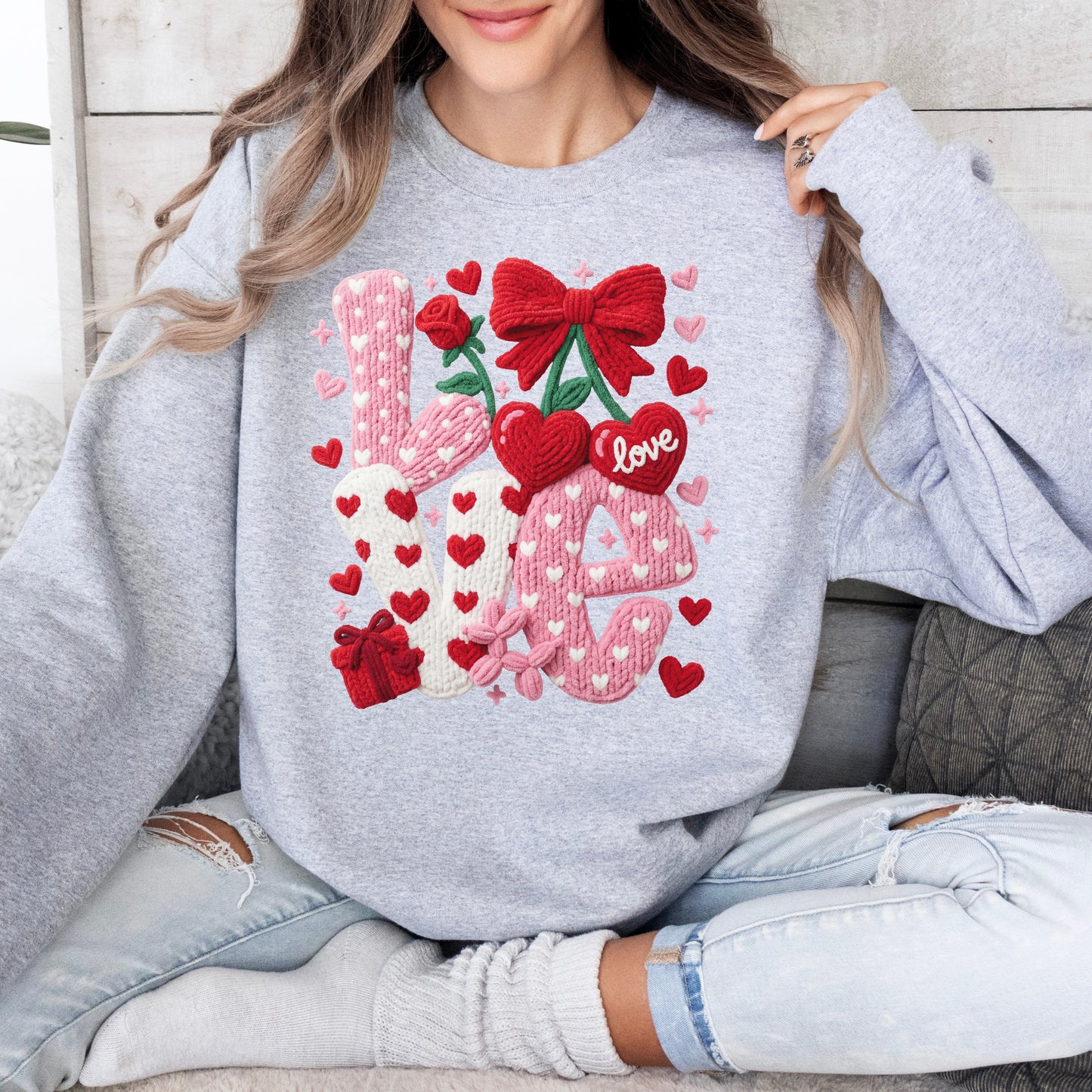 LOVE Faux Knit Sweatshirt