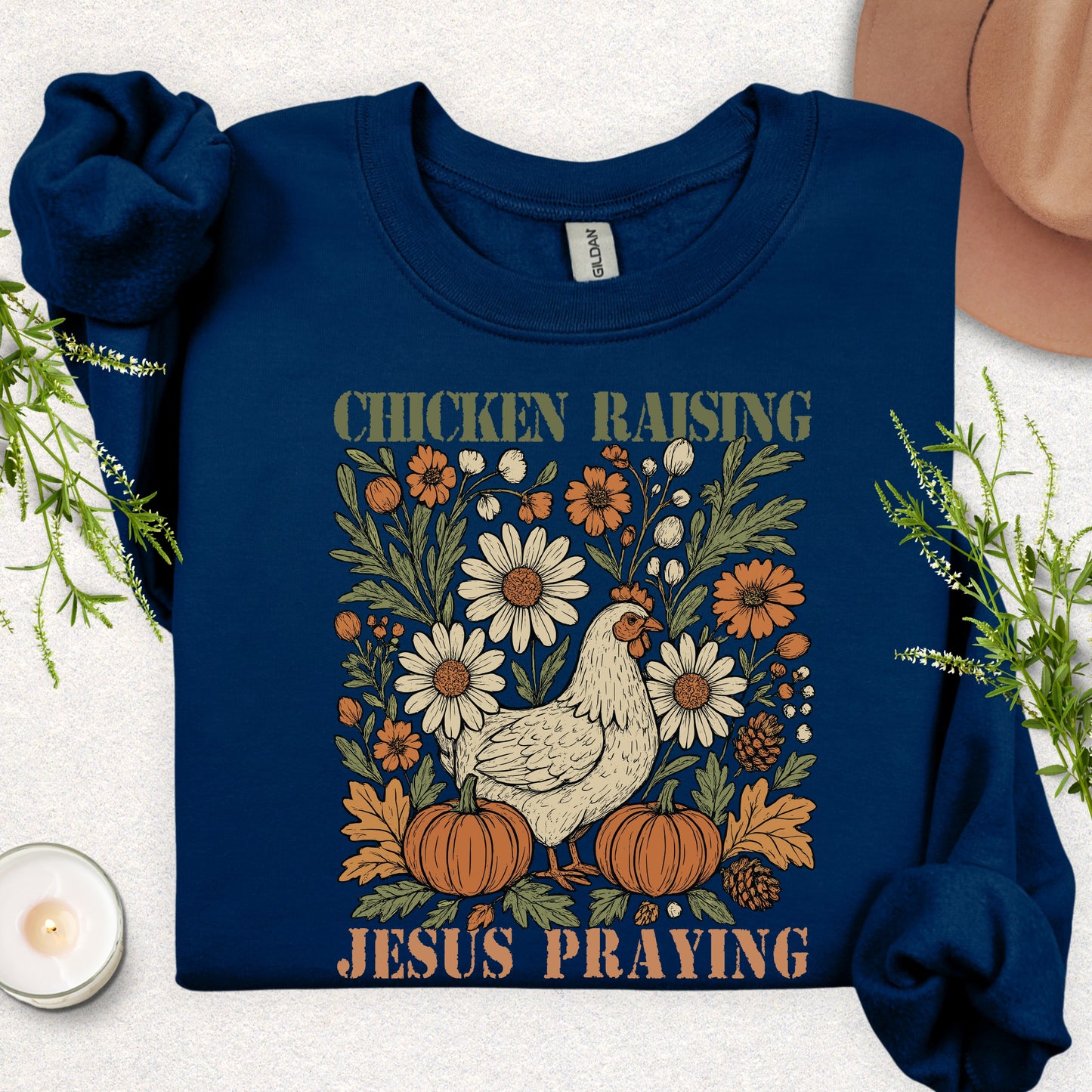 Chicken Raising, Jesus Praying Sweatshirt