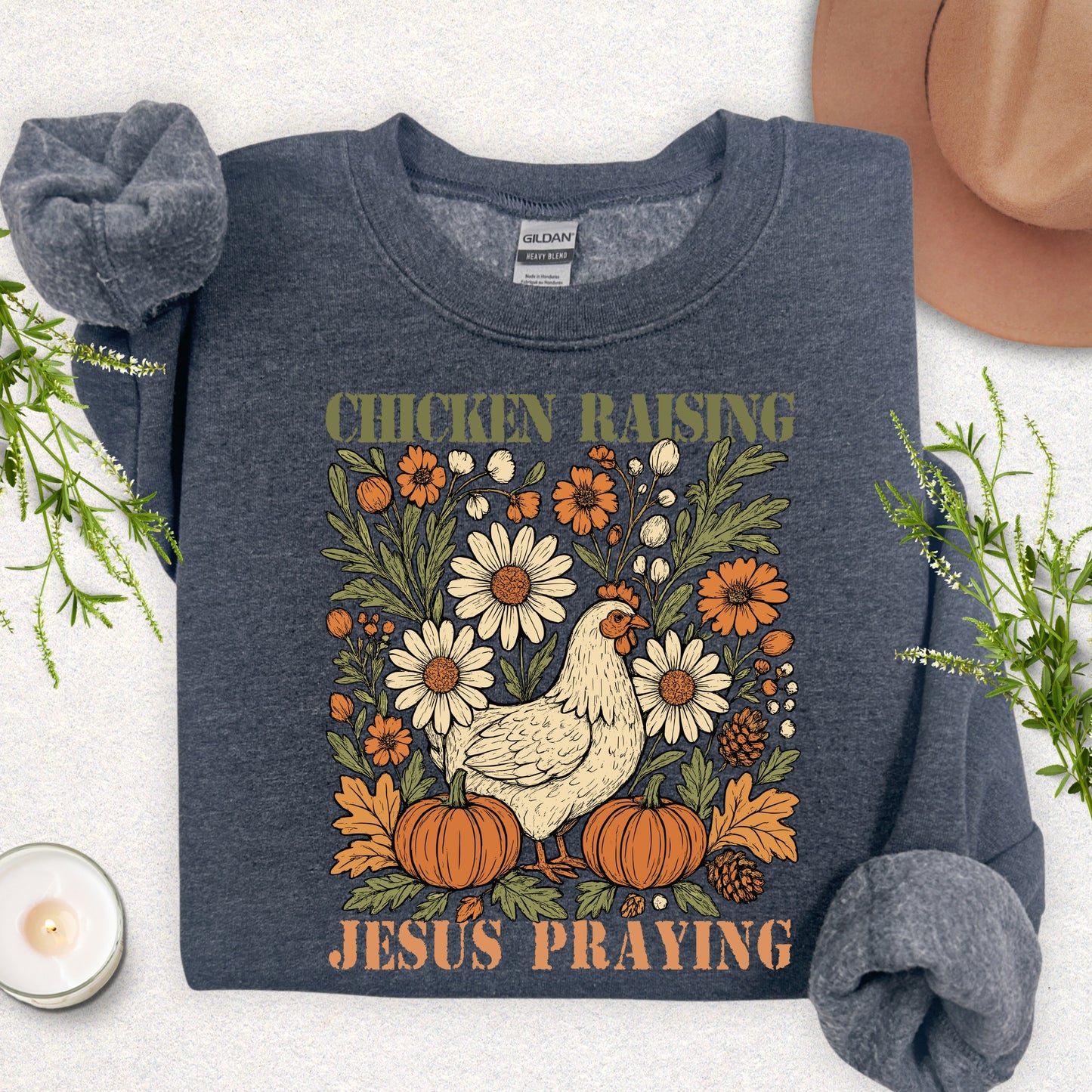Chicken Raising, Jesus Praying Sweatshirt