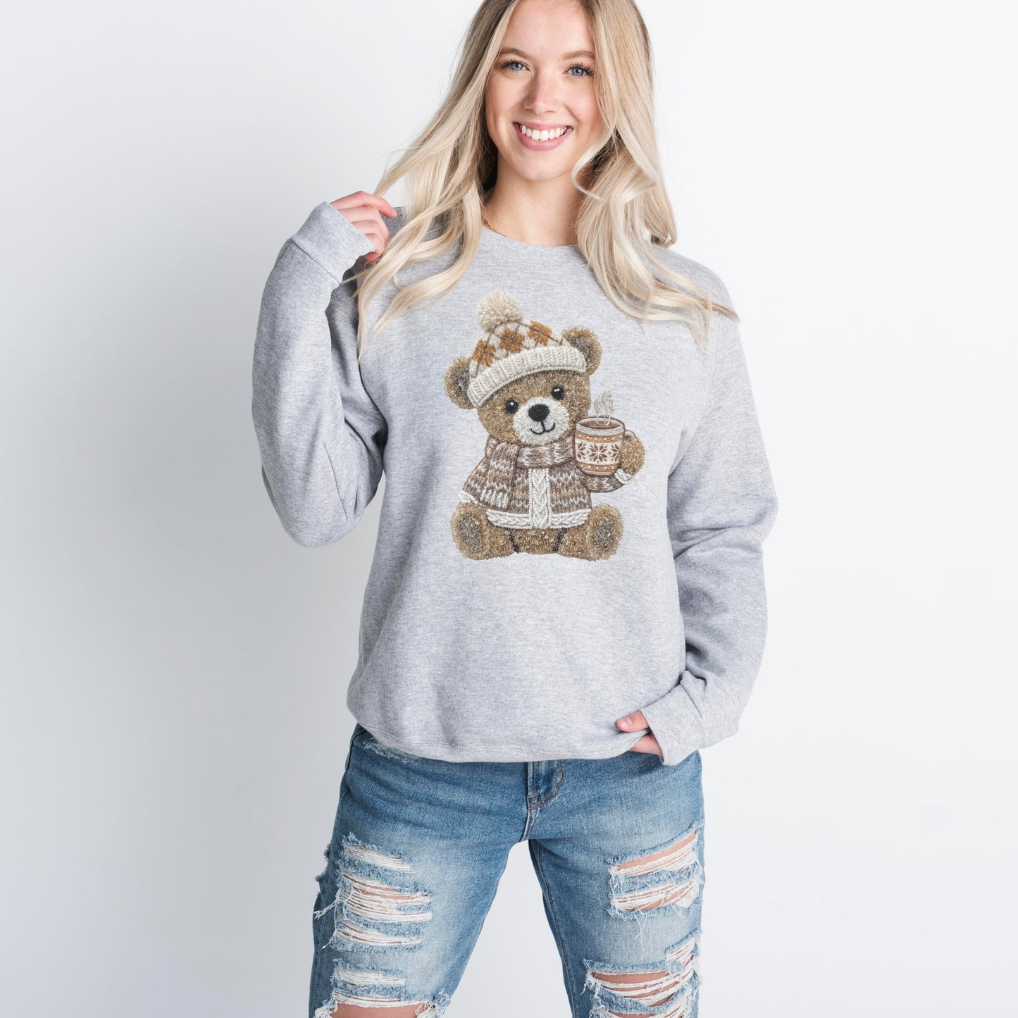 Faux Yarn Cozy Bear Sweatshirt