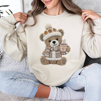 Faux Yarn Cozy Bear Sweatshirt
