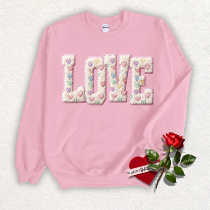 Faux Yarn LOVE Crewneck Sweatshirt