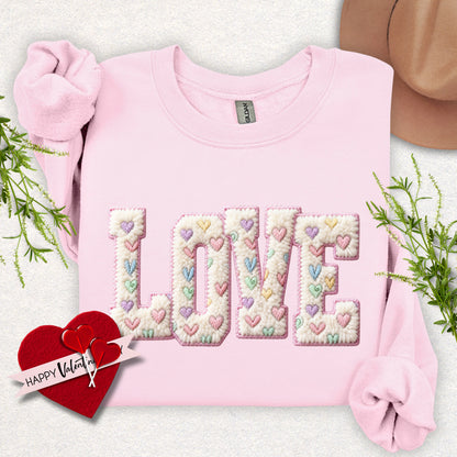 Faux Yarn LOVE Crewneck Sweatshirt