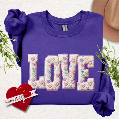Faux Yarn LOVE Crewneck Sweatshirt