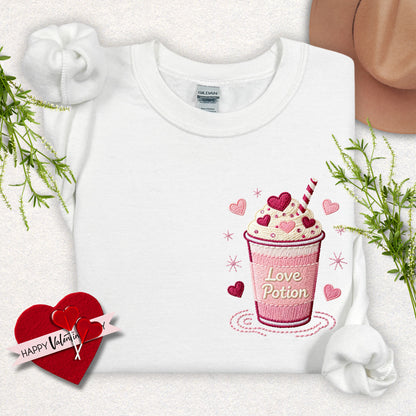 Faux Embroidery Love Potion Sweatshirt