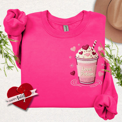 Faux Embroidery Love Potion Sweatshirt