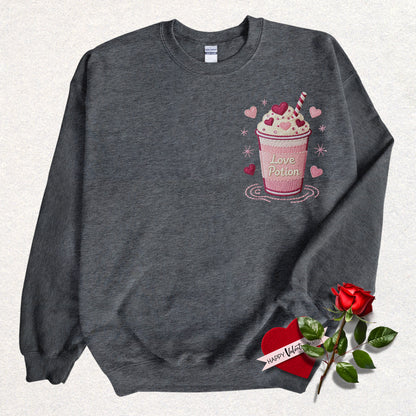 Faux Embroidery Love Potion Sweatshirt