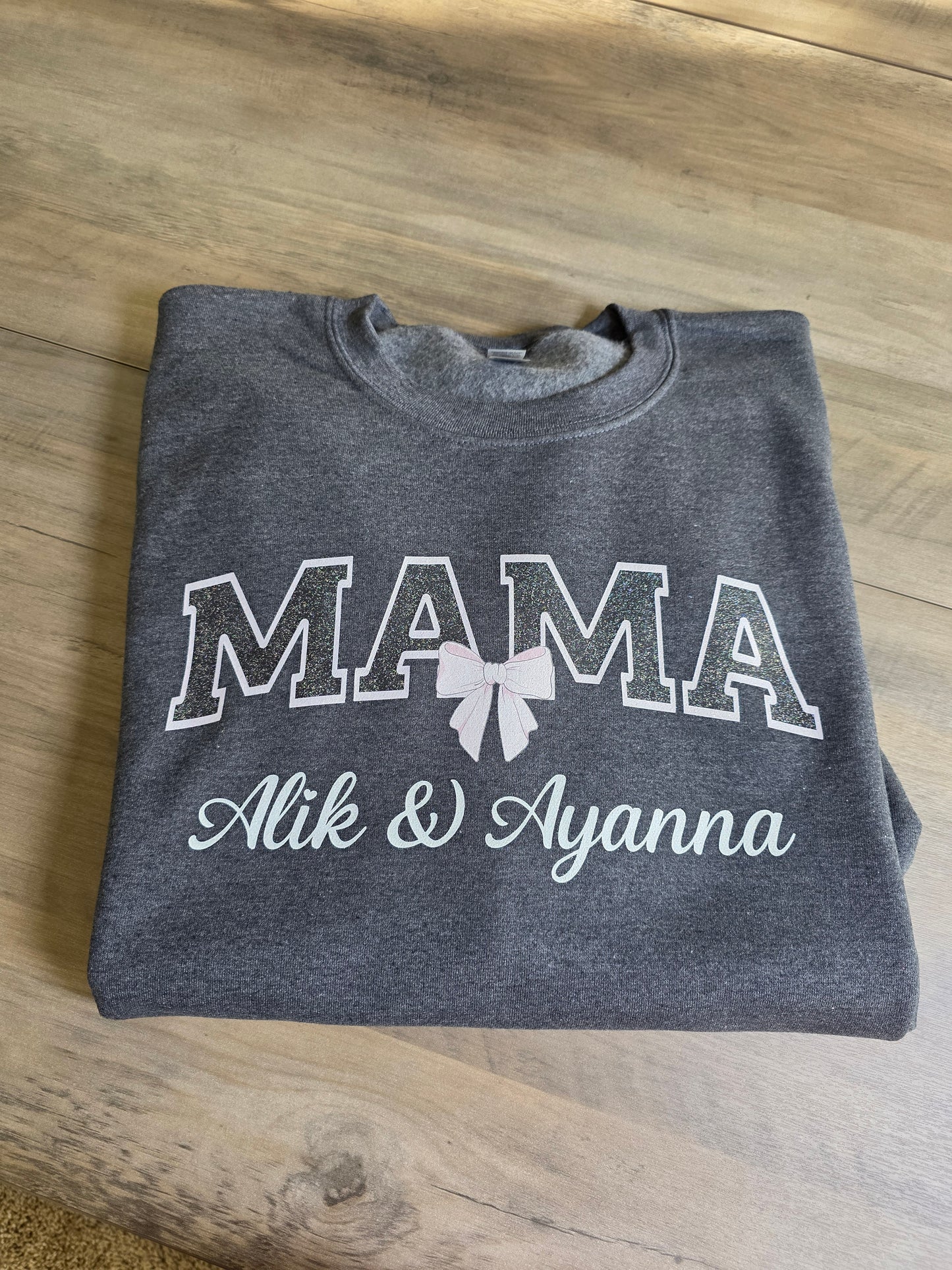Sparkly Design - Custom MAMA with Kids' Names Sweatshirt