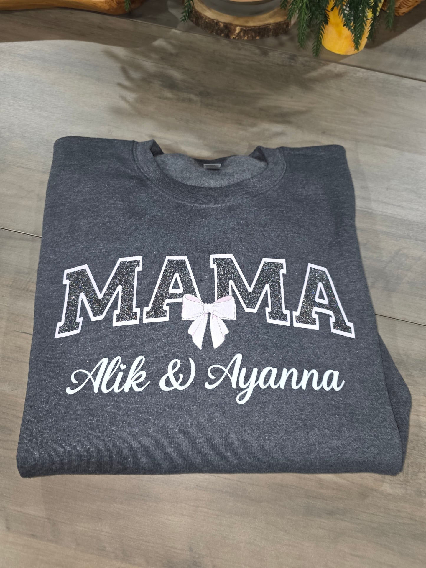 Sparkly Design - Custom MAMA with Kids' Names Sweatshirt