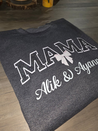 Sparkly Design - Custom MAMA with Kids' Names Sweatshirt