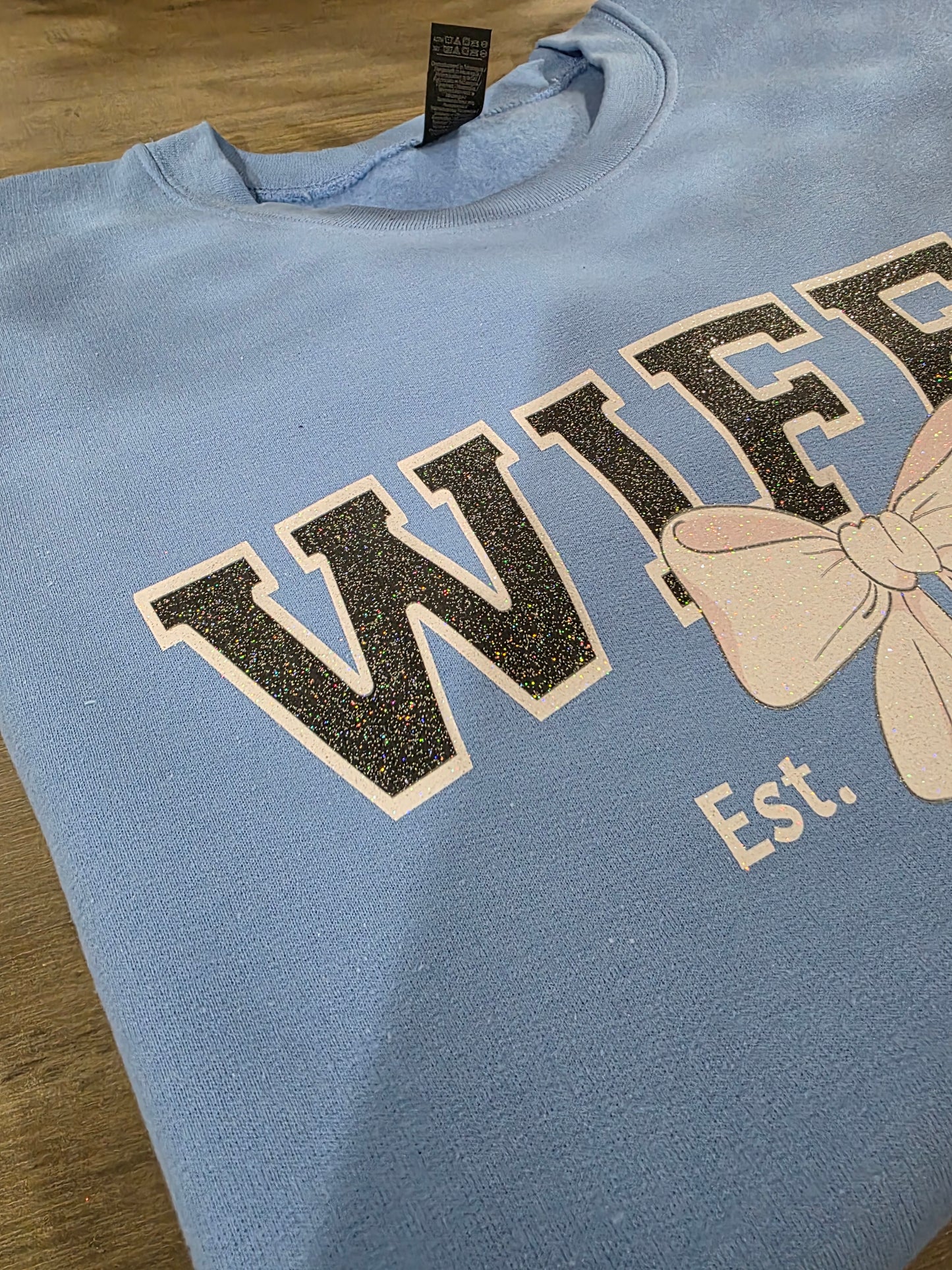 Sparkly Design - Custom WIFEY Sweatshirt, Personalized with Date