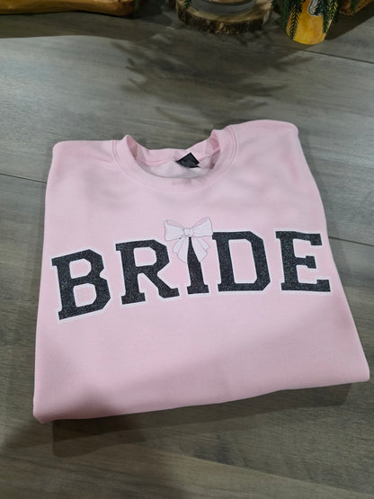 Sparkly Design - BRIDE Sweatshirt, Optional Personalized Date