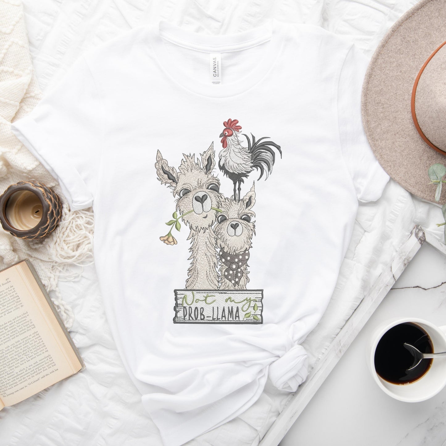 Faux Embroidery Not My Prob-Llama Tee