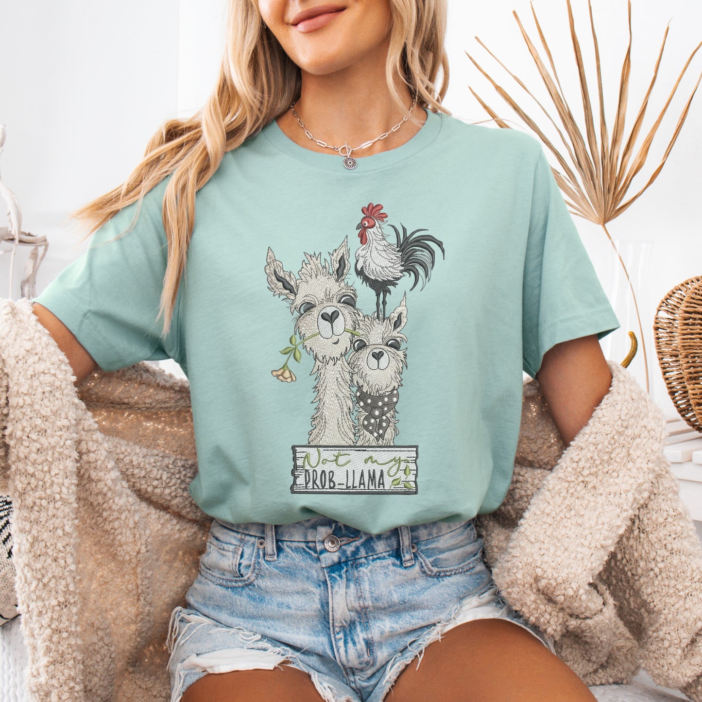 Faux Embroidery Not My Prob-Llama Tee