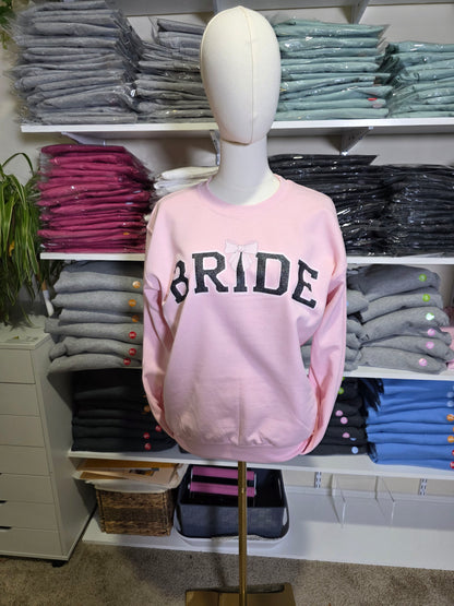 Sparkly Design - BRIDE Sweatshirt, Optional Personalized Date