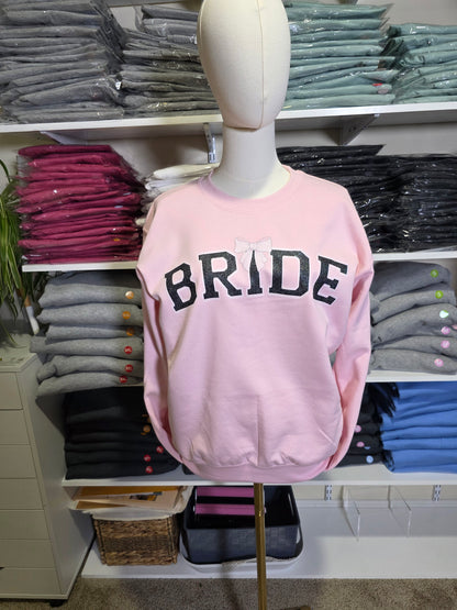 Sparkly Design - BRIDE Sweatshirt, Optional Personalized Date