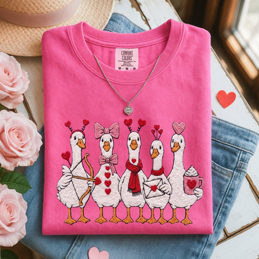 Cupid's Goose Crew Valentines Tee