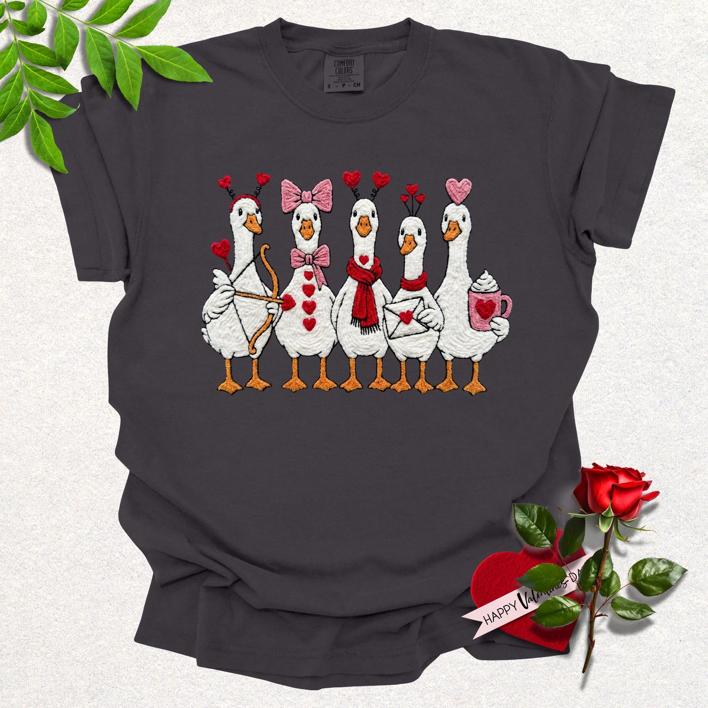 Cupid's Goose Crew Valentines Tee