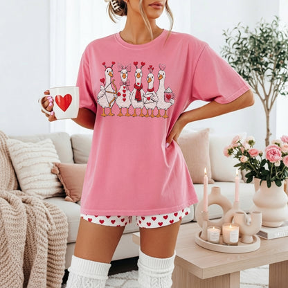 Cupid's Goose Crew Valentines Tee