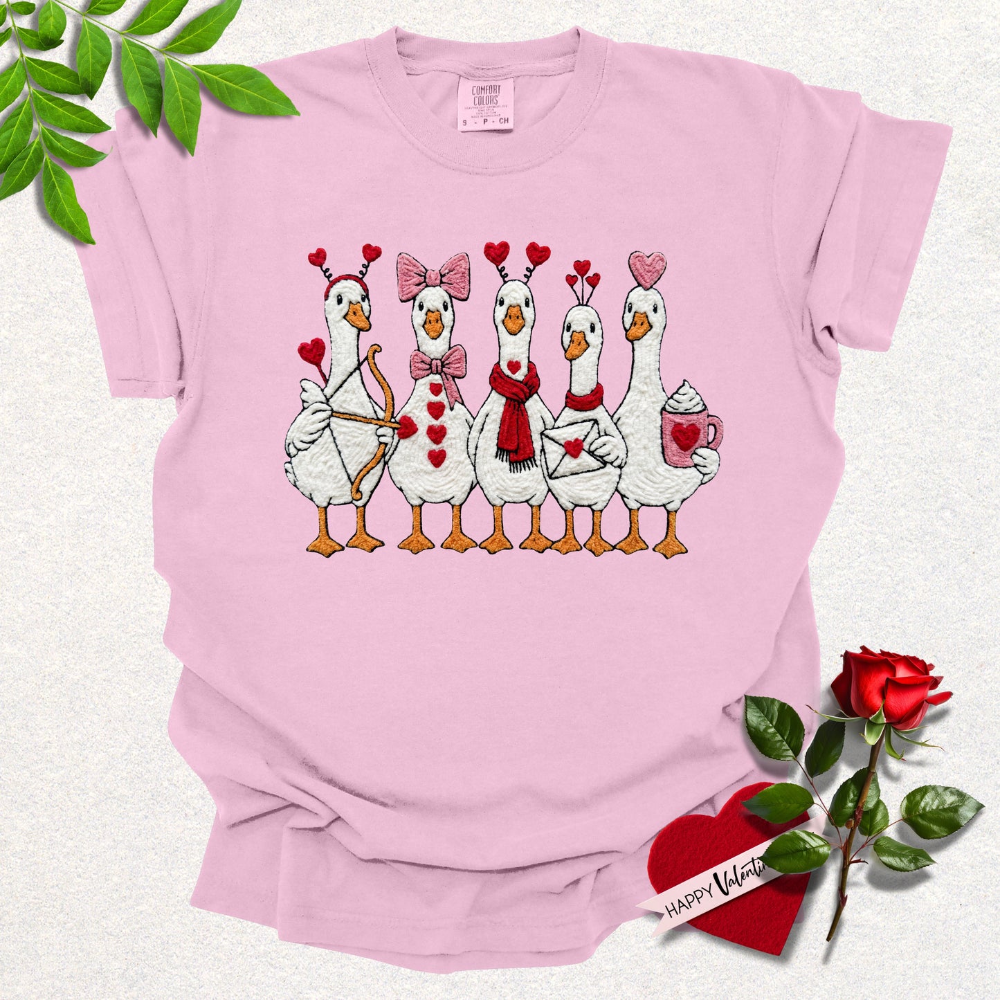 Cupid's Goose Crew Valentines Tee