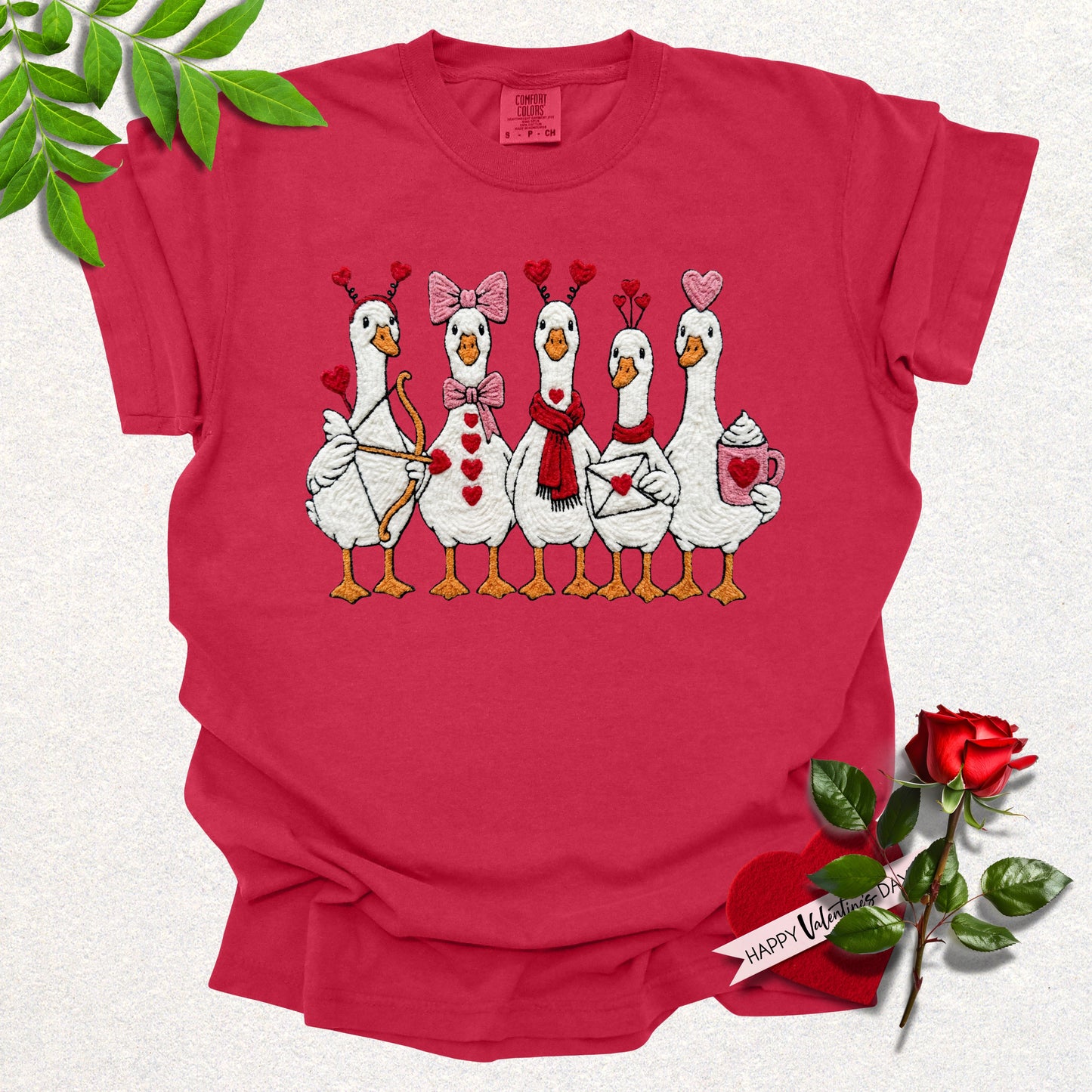 Cupid's Goose Crew Valentines Tee