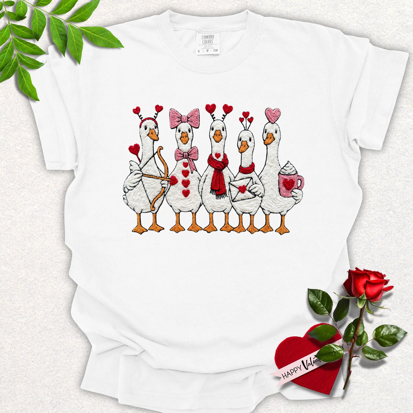 Cupid's Goose Crew Valentines Tee