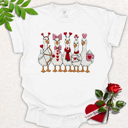 Cupid's Goose Crew Valentines Tee