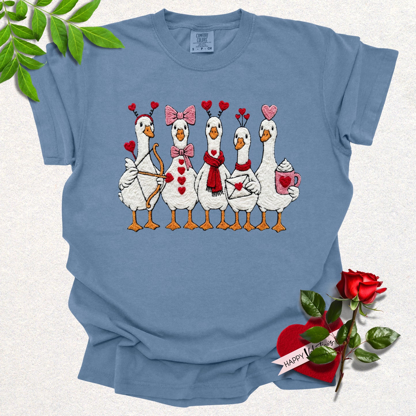Cupid's Goose Crew Valentines Tee