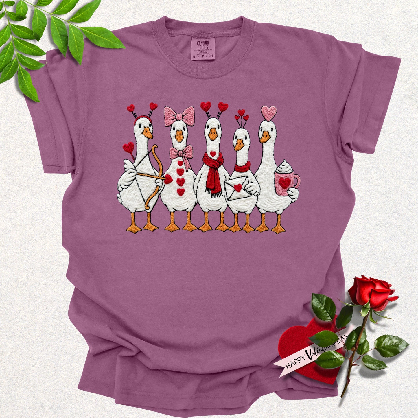 Cupid's Goose Crew Valentines Tee