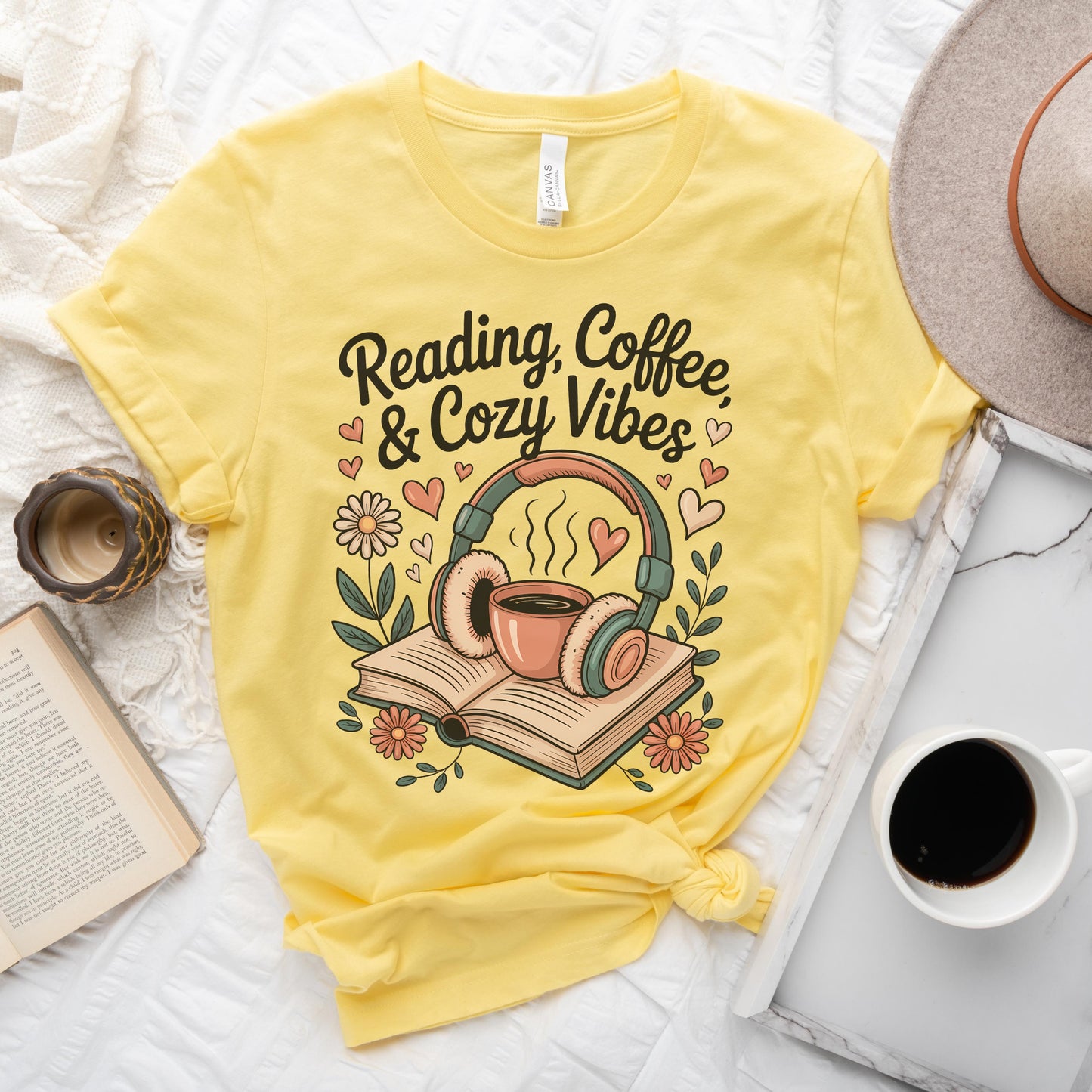 Reading, Coffee & Cozy Vibes Tee