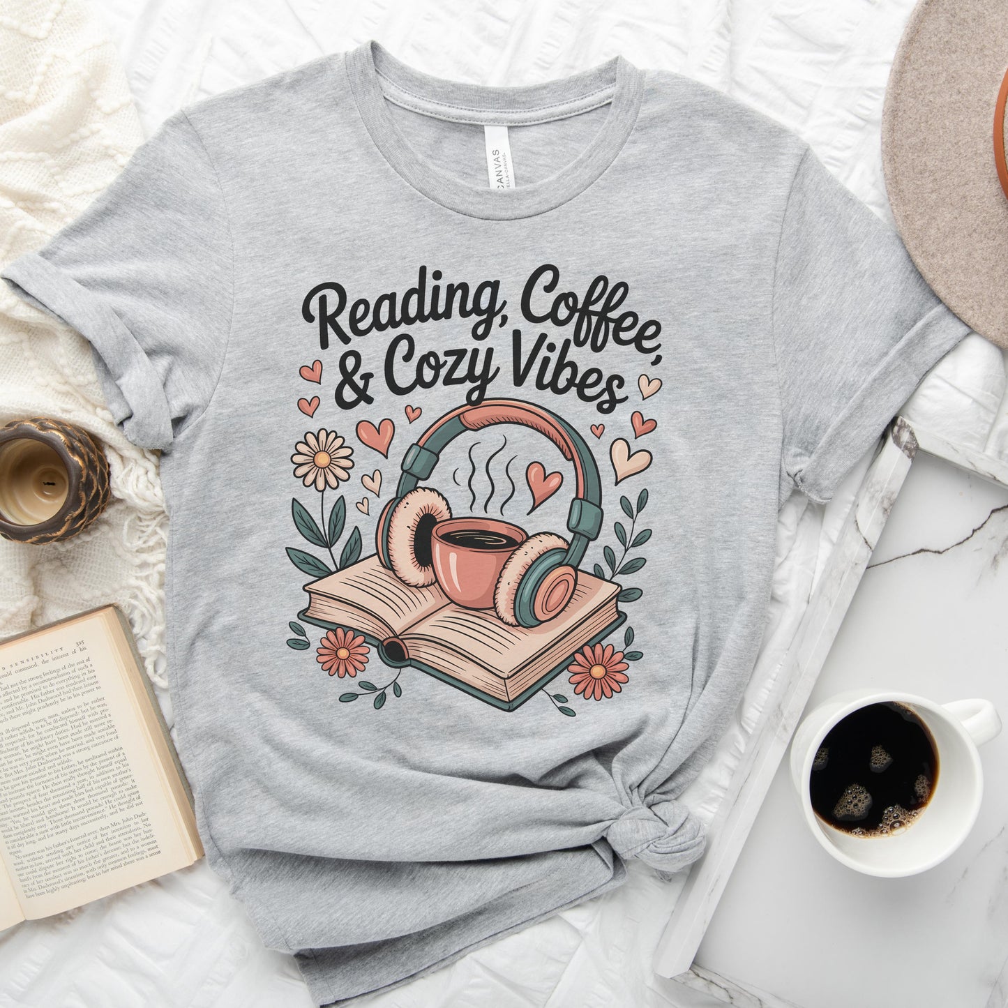 Reading, Coffee & Cozy Vibes Tee