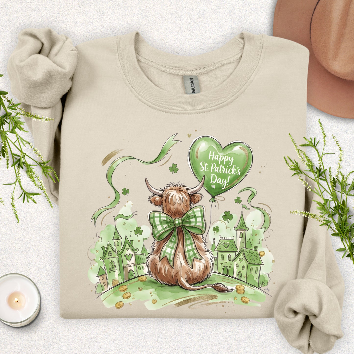 St. Patrick's Day Highland Cow Sweatshirt