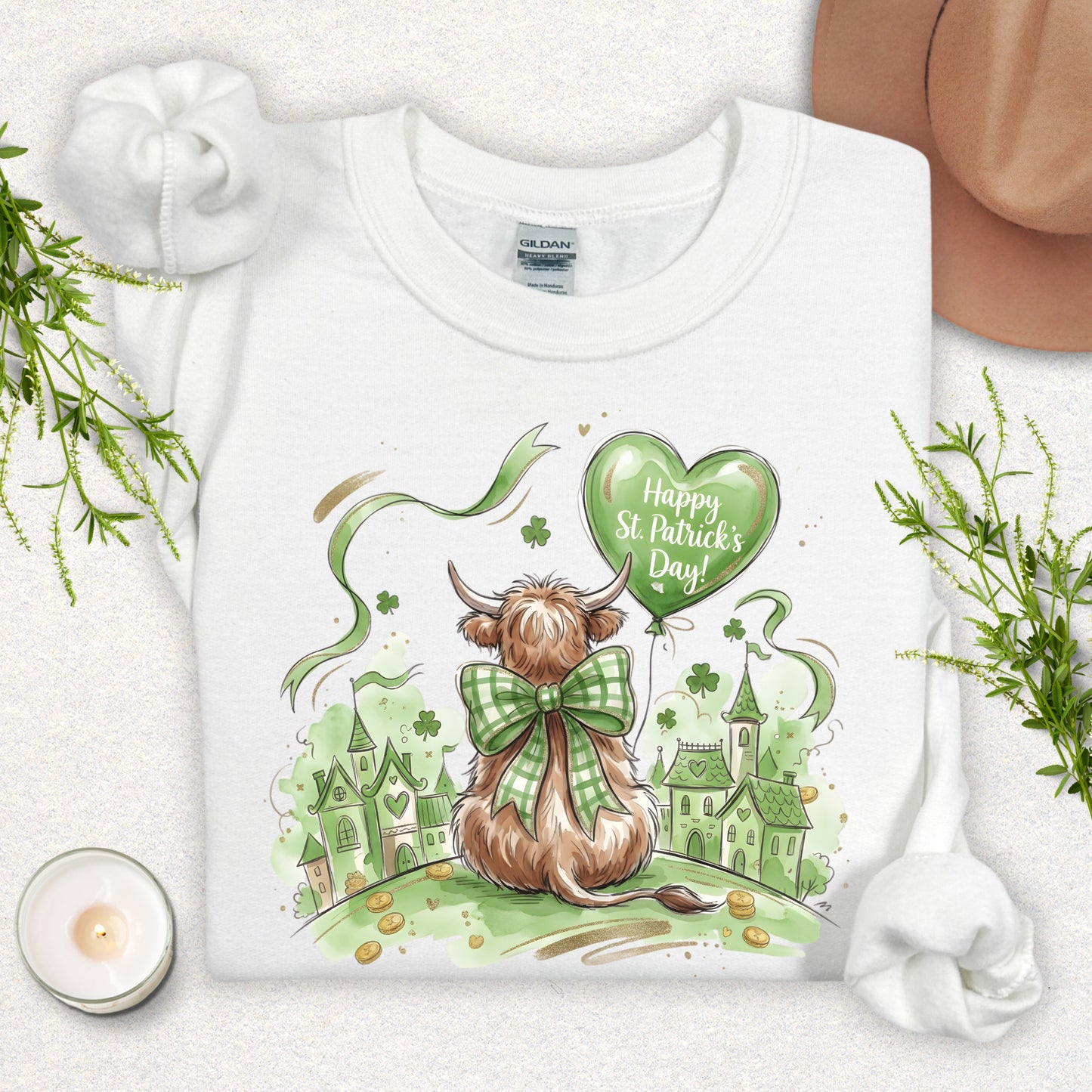St. Patrick's Day Highland Cow Sweatshirt