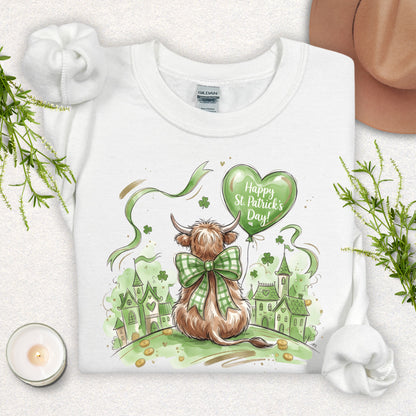 St. Patrick's Day Highland Cow Sweatshirt