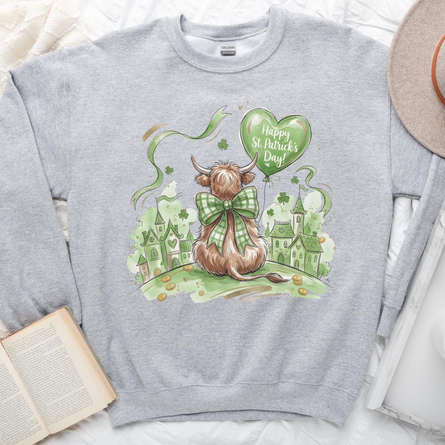 St. Patrick's Day Highland Cow Sweatshirt