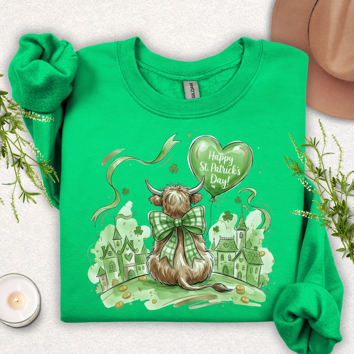 St. Patrick's Day Highland Cow Sweatshirt